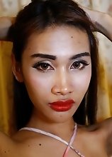 24 year old Thai ladyboy loves sucking and fucking tourists cock and balls